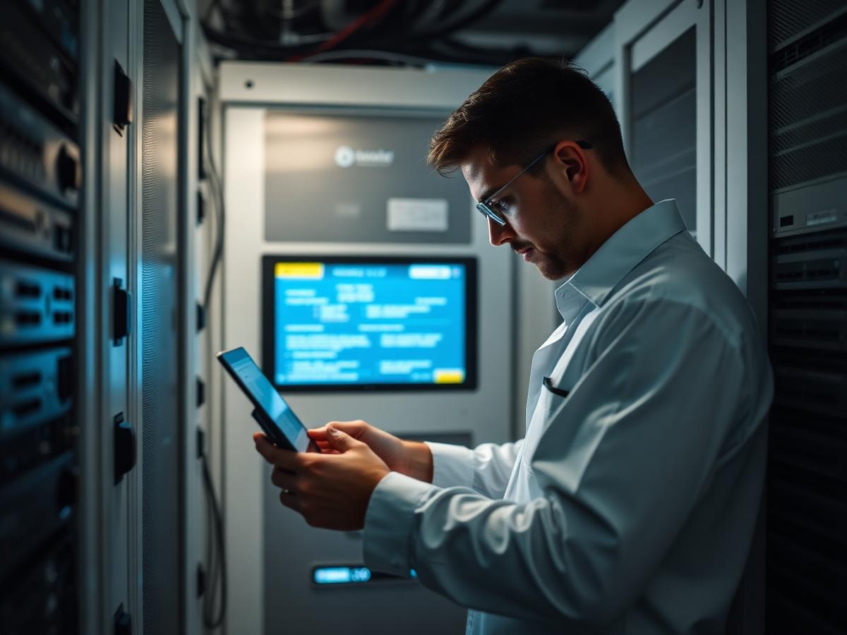 IT-asiantuntija tarkastelee palautusympäristön tilaa kannettavalta laitetilassa